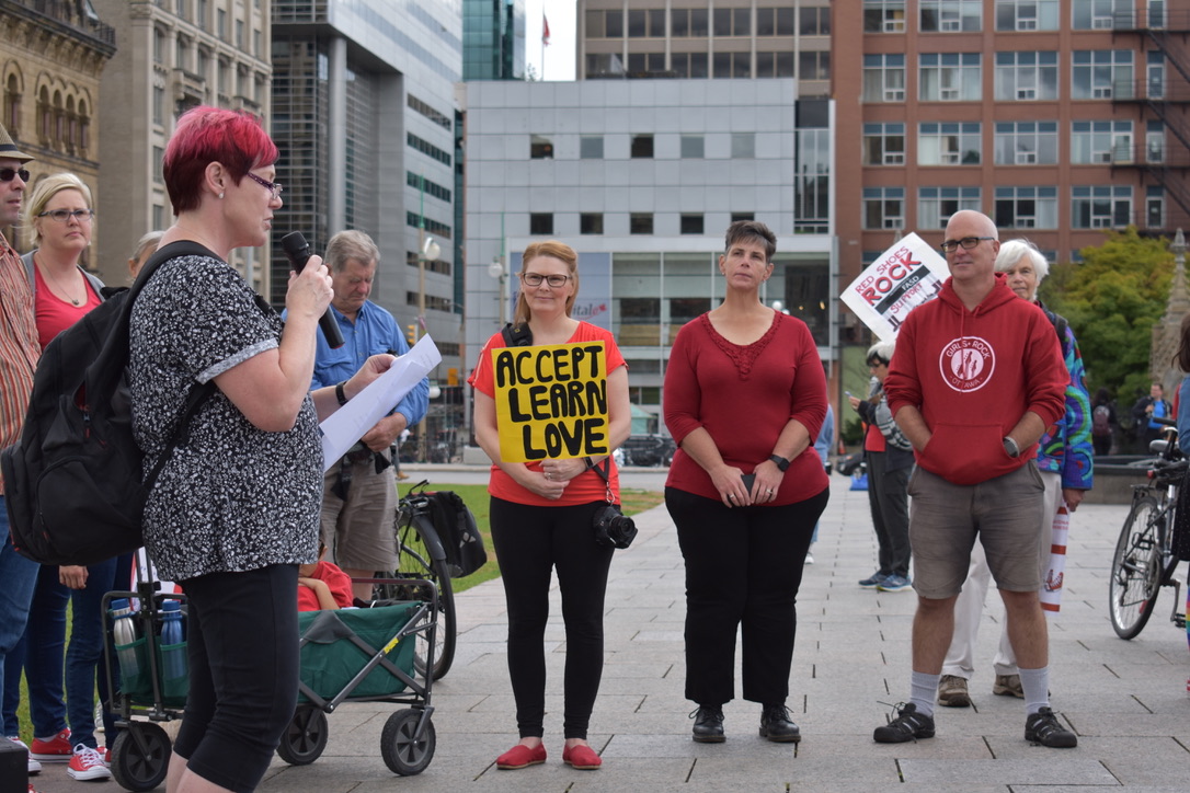 ABLE2's Executive Director addressing the crowd